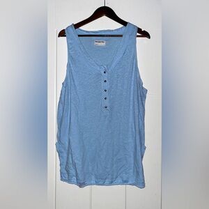 Free People We The Free Women Love Language‎ Scoop Neck Linen/Cotton Tank Top  L